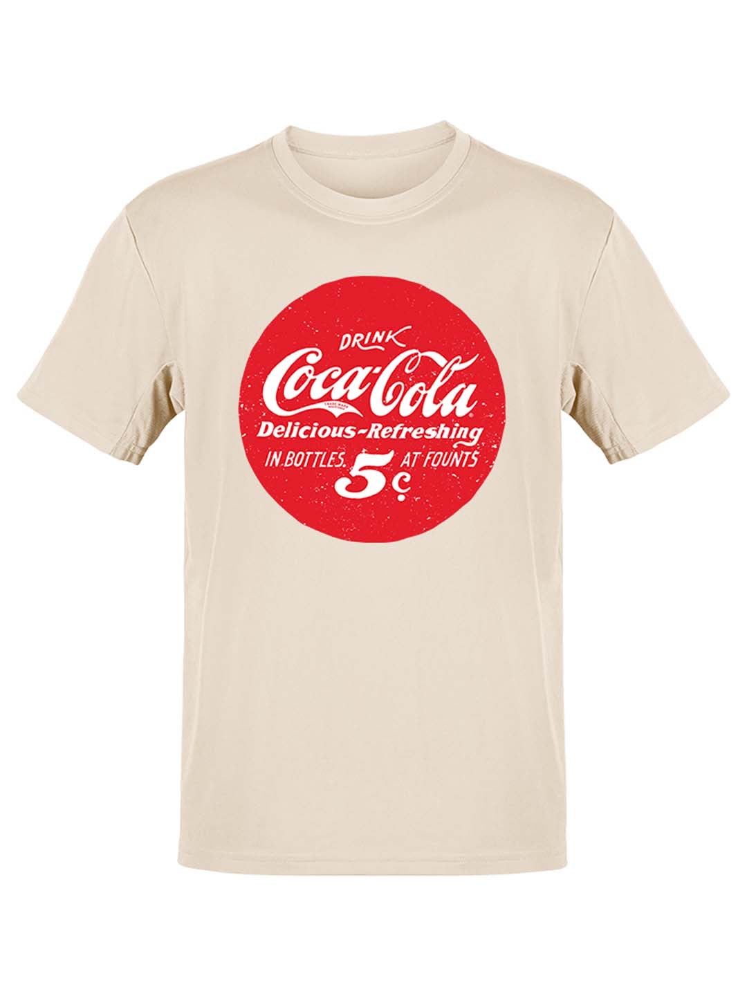 Officially Licensed Coca-Cola Retro 5¢ Bottle Cap Design Men's T-shirt
