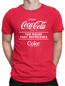 Officially Licensed Coca-Cola "The Pause That Refreshes" Retro Men's T-shirt