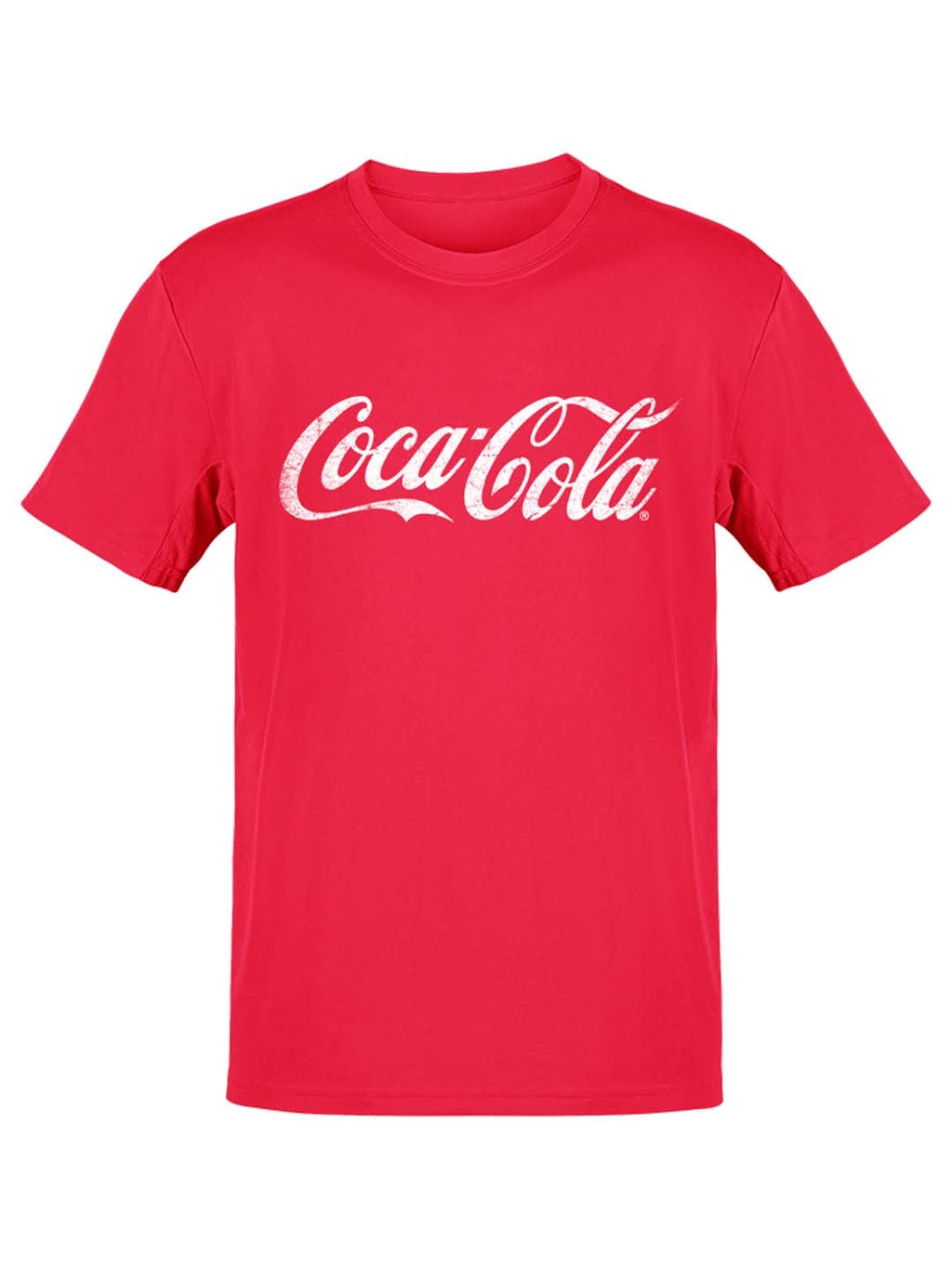Officially Licensed Coca-Cola Classic Logo Distressed Design Men's T-shirt