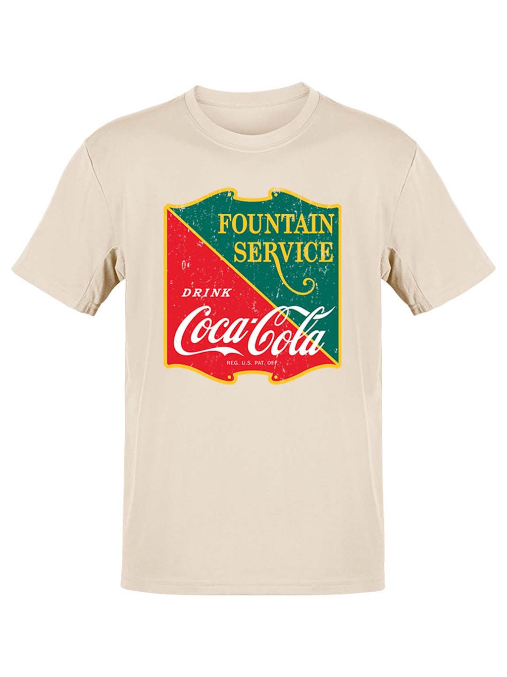 Officially Licensed Coca-Cola Retro Fountain Service Sign Men's T-shirt