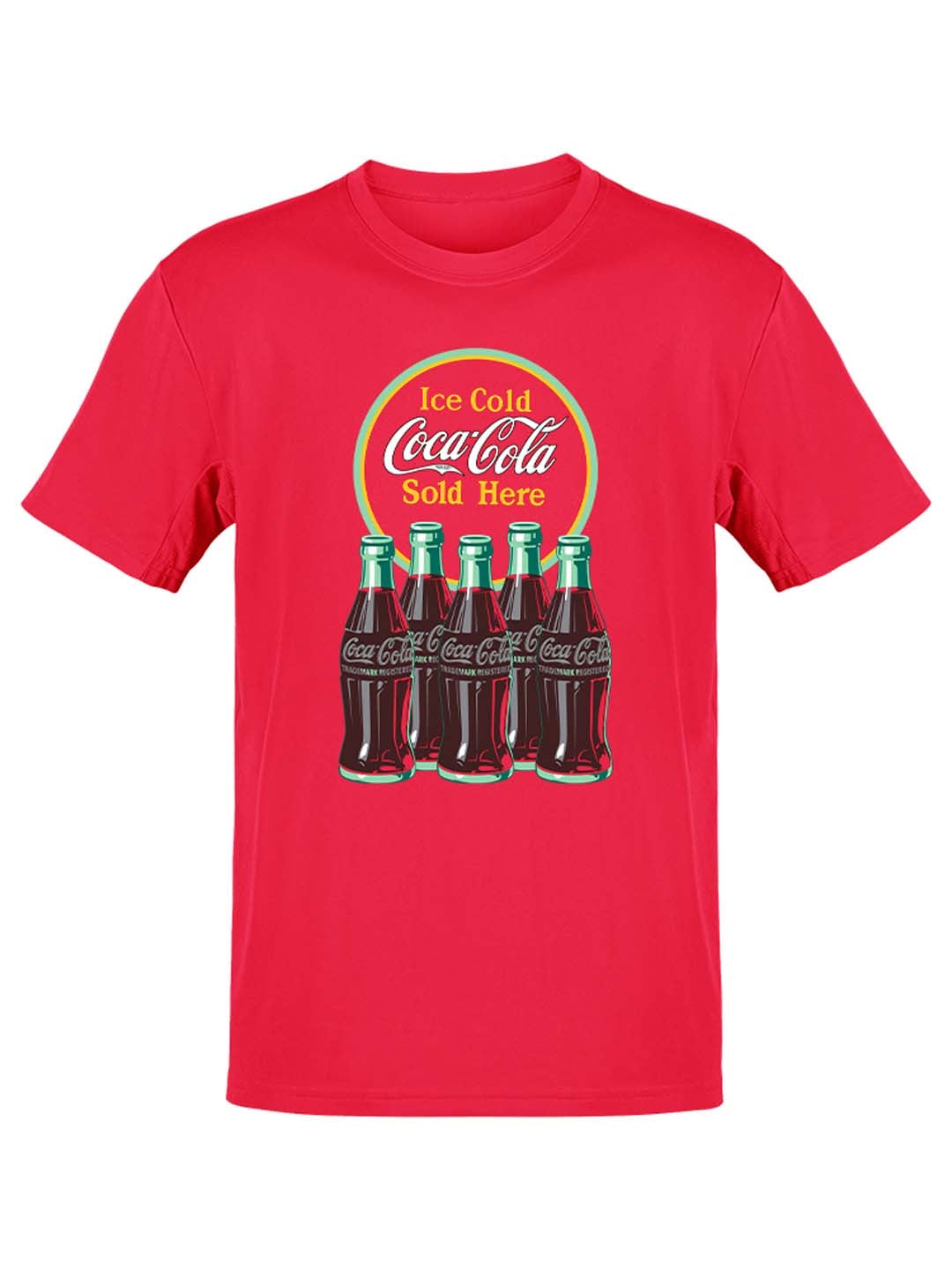 Officially Licensed Coca-Cola Retro Ice Cold Bottles Sign Logo Men's T-shirt