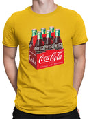 Officially Licensed Coca-Cola Six-Pack Bottle Retro Design Men's T-shirt