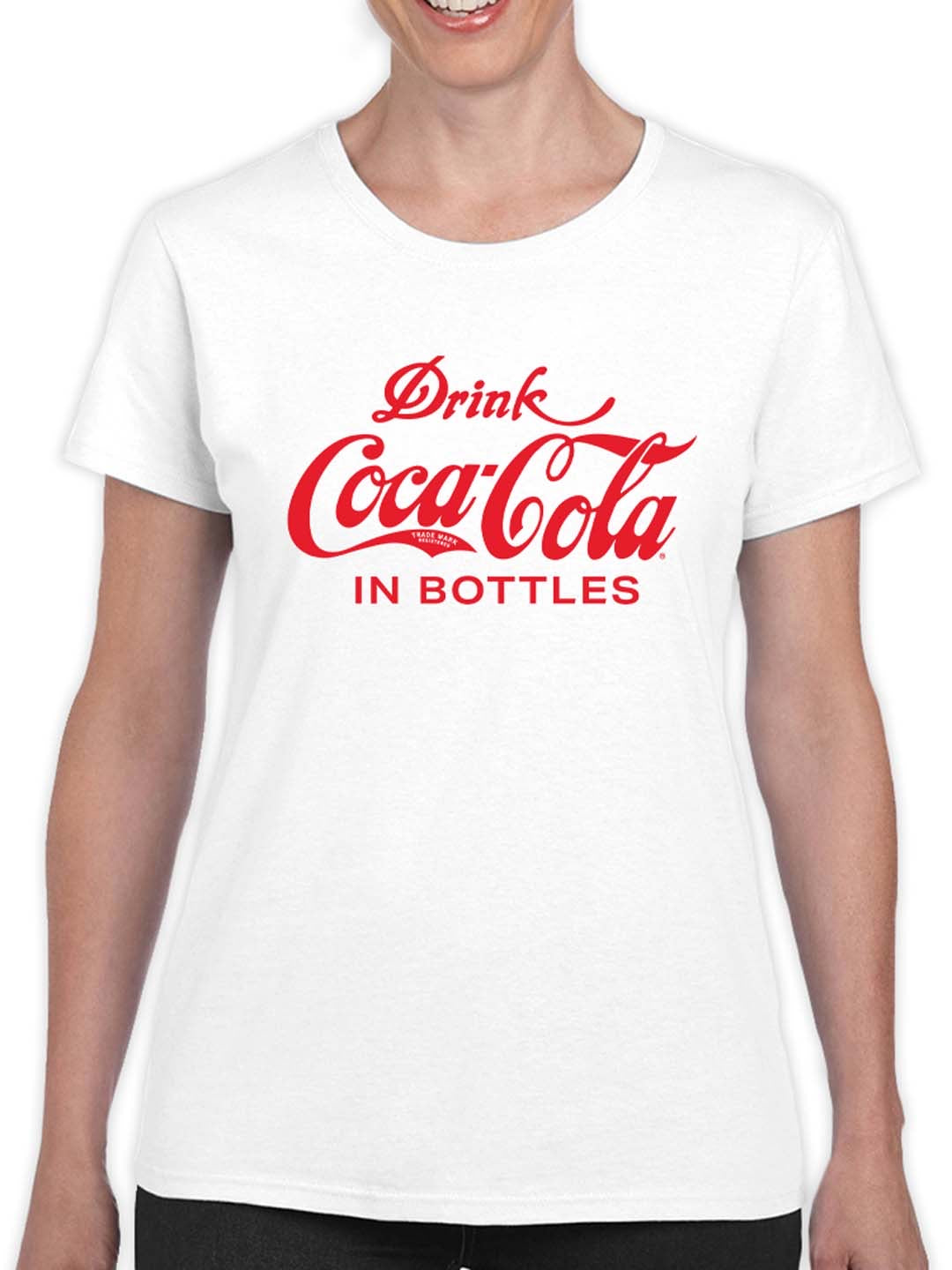 Officially Licensed Coca-Cola Retro Bottle Logo Design Women's T-shirt