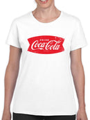 Coca-Cola Official Licensed Vintage Logo Banner Women's T-shirt