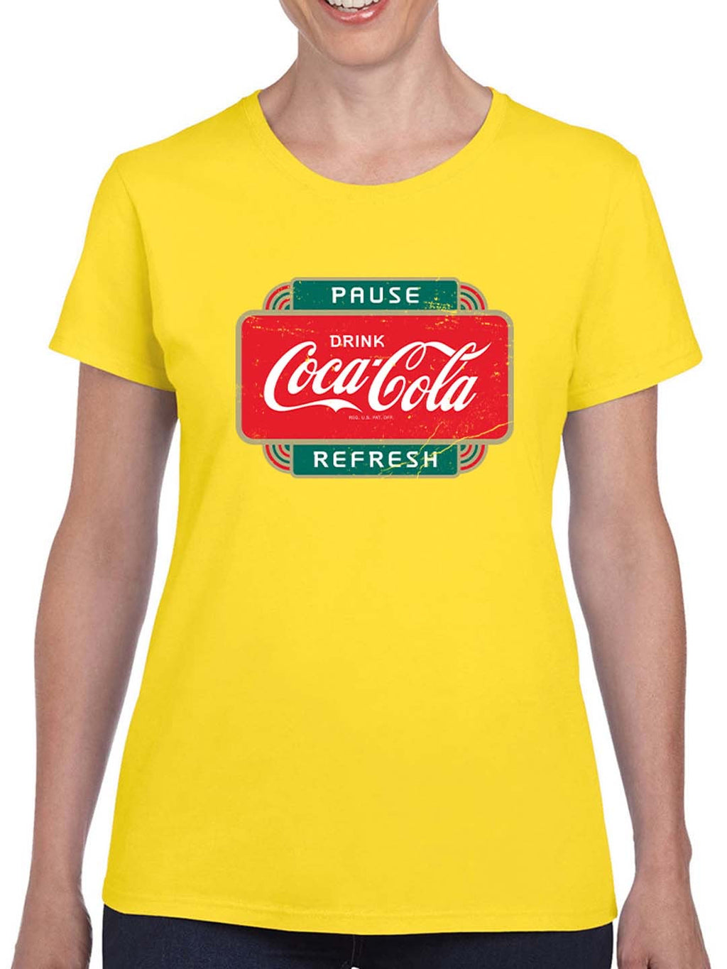 Officially Licensed Coca-Cola Pause Refresh Retro Sign Women's T-shirt