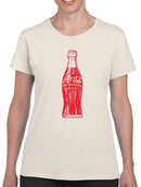 Officially Licensed Coca-Cola Vintage Contour Bottle Design Women's T-shirt