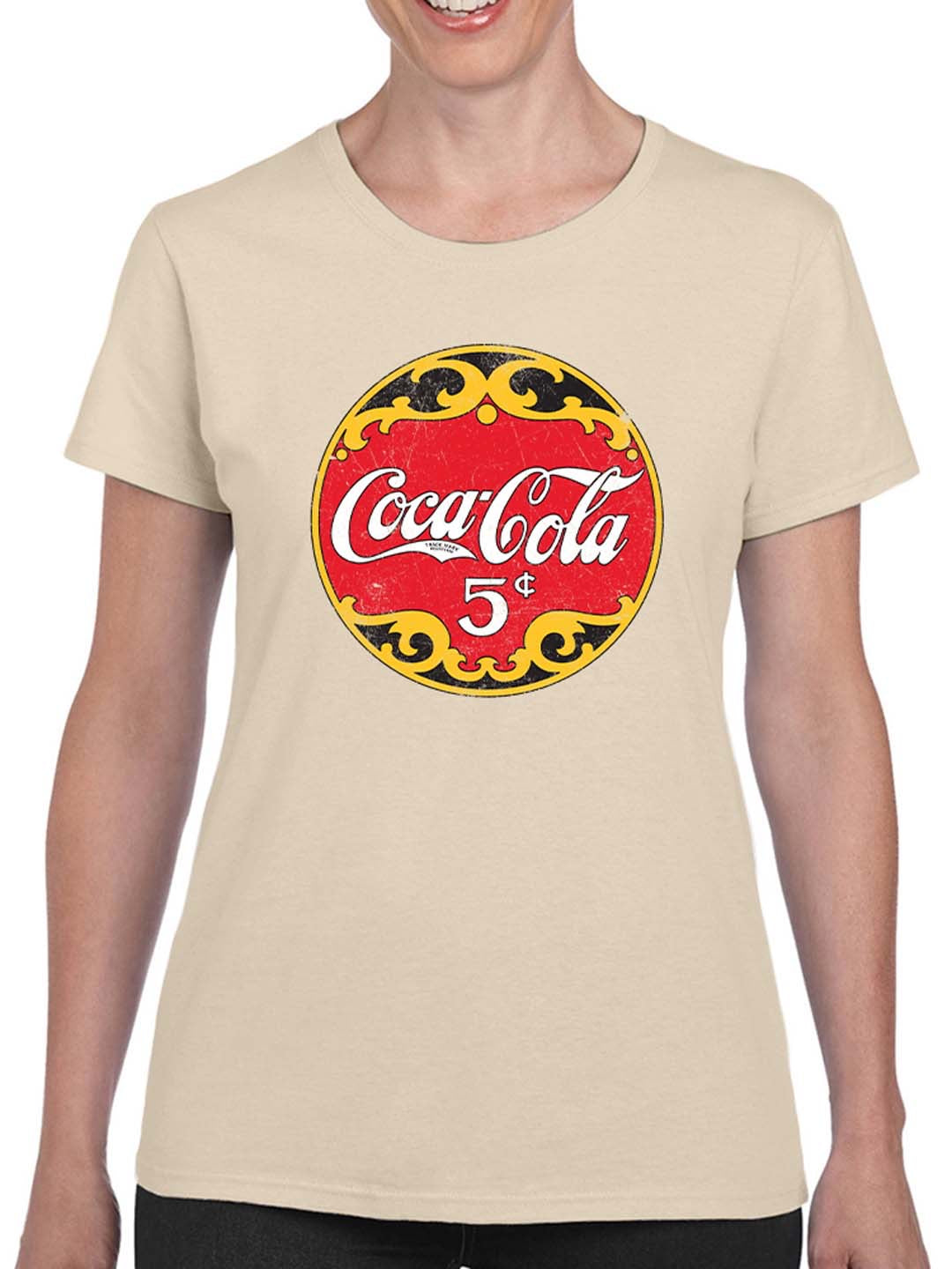 Officially Licensed Coca-Cola 5 Cents Classic Nostalgic Logo Women's T-shirt