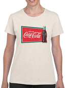 Officially Licensed Coca-Cola Vintage Bottle & Sign Retro Women's T-shirt