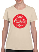 Officially Licensed Coca-Cola Vintage Crown Logo Design Women's T-shirt