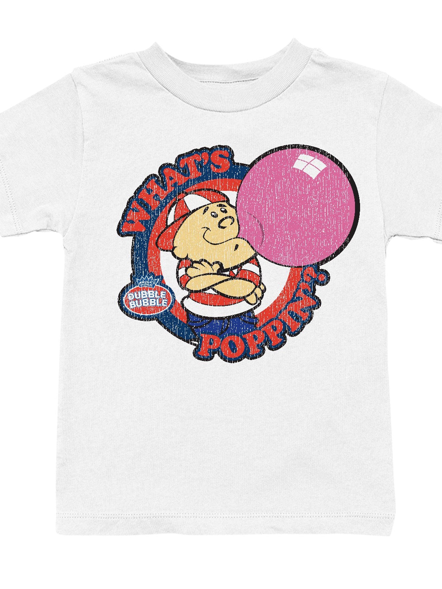 Officially Licensed Dubble Bubble What's Poppin' Vintage Gum Cartoon Youth's T-shirt