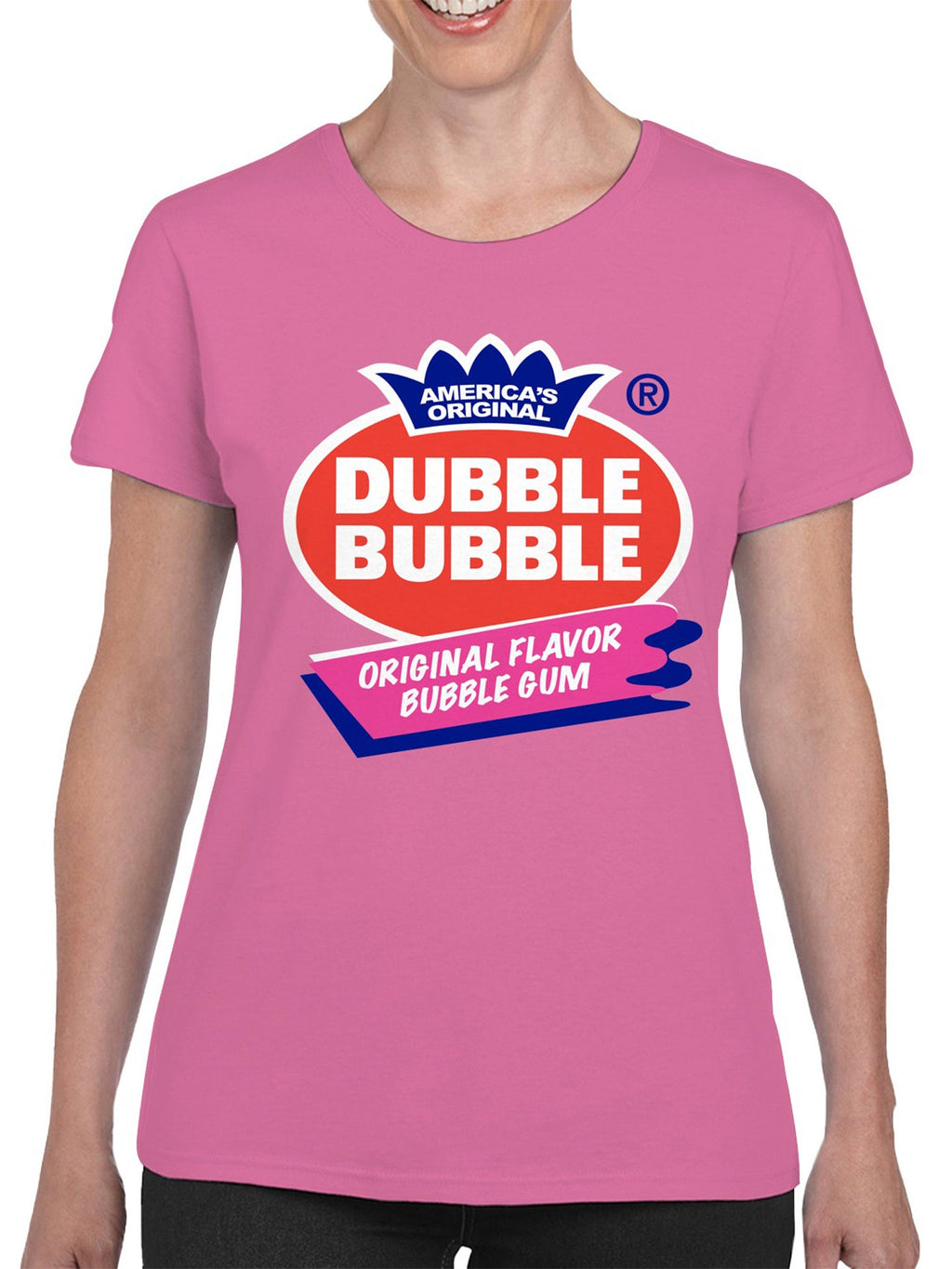 Officially Licensed Dubble Bubble Original Flavor Gum Logo Women's T-shirt