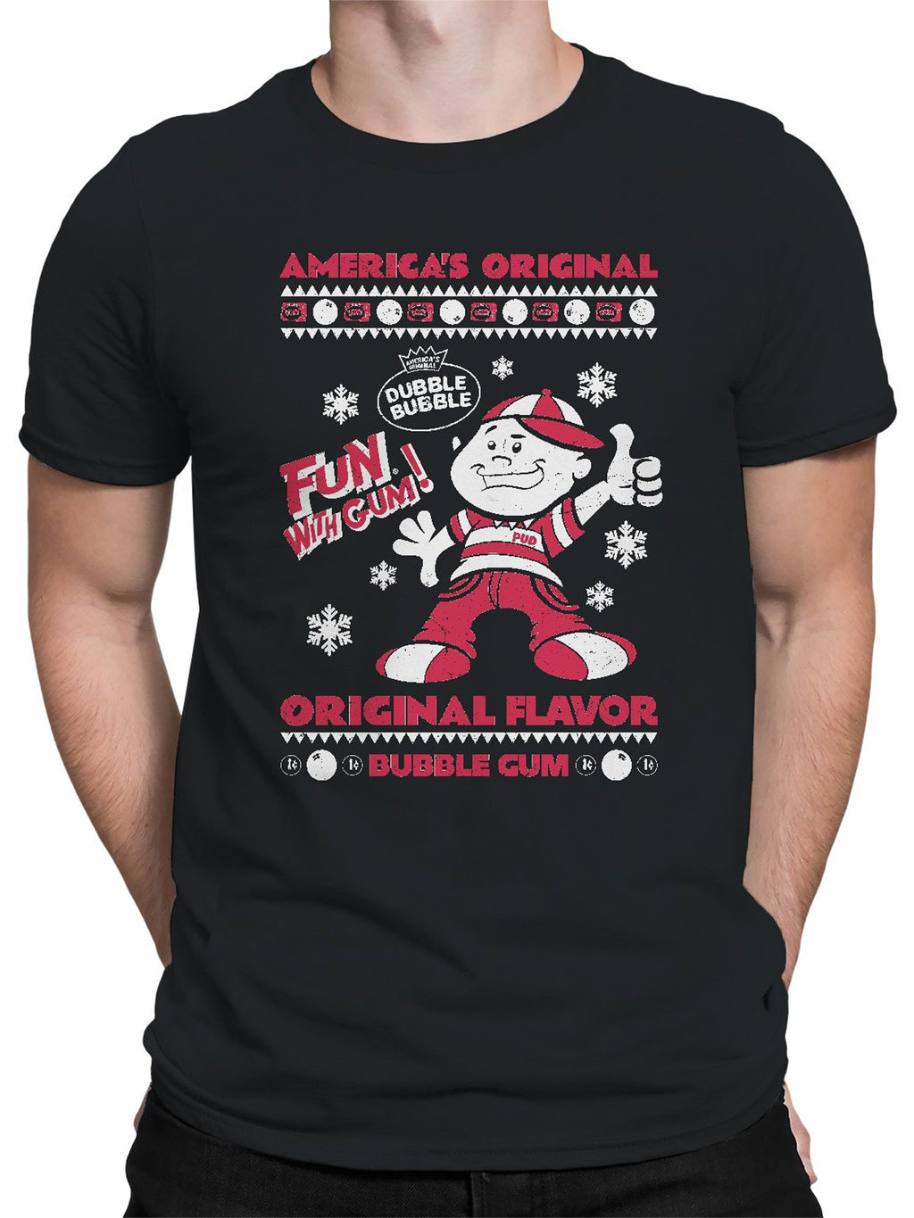 Officially Licensed Dubble Bubble Fun with Gum Poster Men's T-shirt