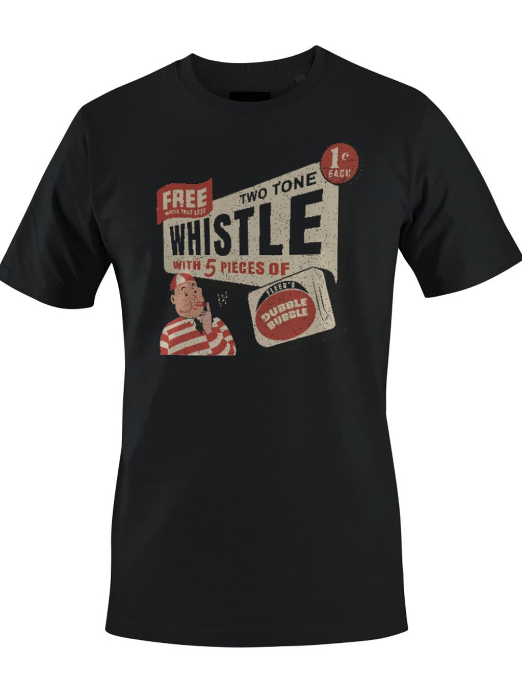 Officially Licensed Dubble Bubble Retro Whistle Ad Men's T-shirt