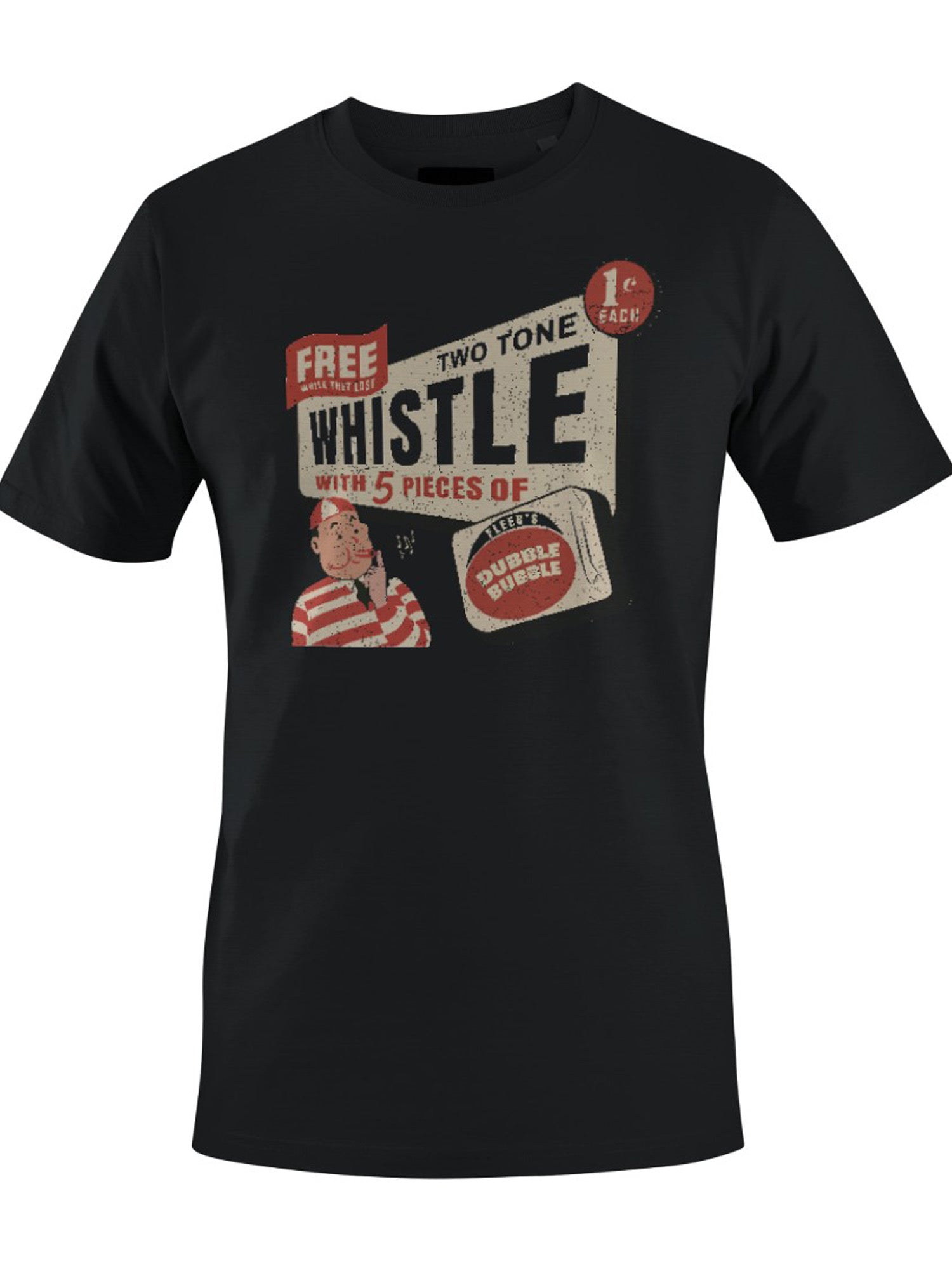 Officially Licensed Dubble Bubble Retro Whistle Ad Men's T-shirt