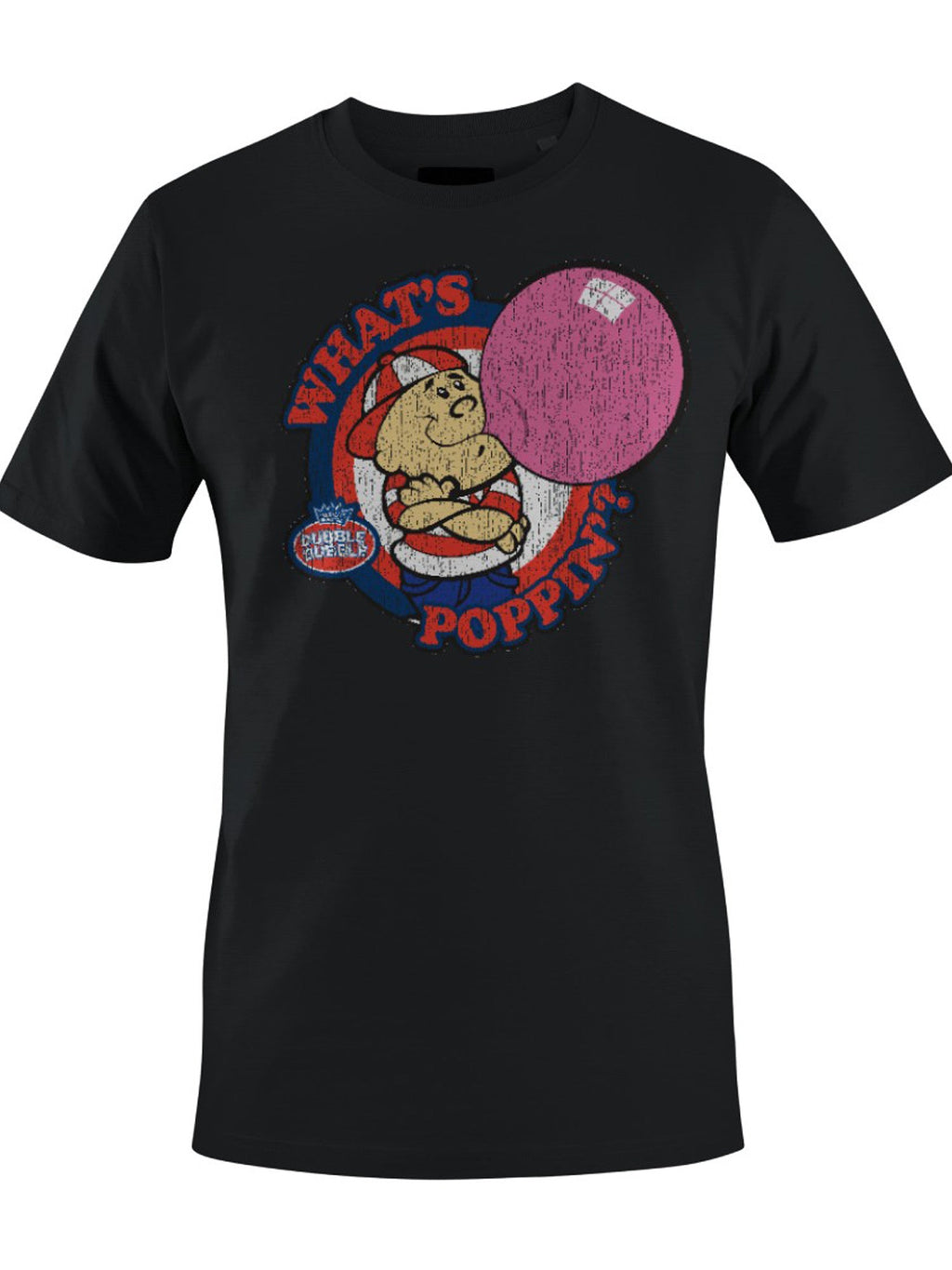 Officially Licensed Dubble Bubble What's Poppin' Vintage Gum Cartoon Men's T-shirt