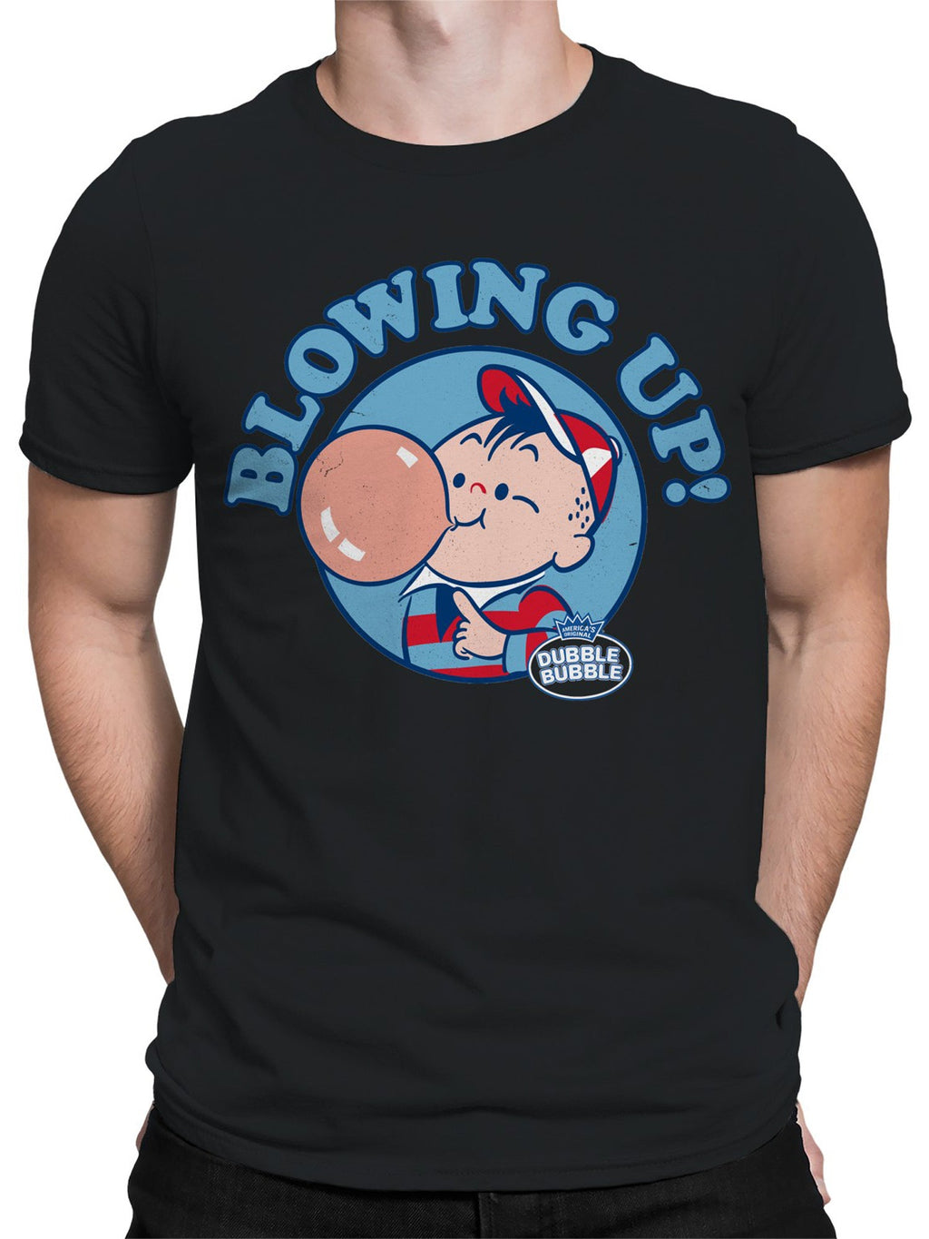 Officially Licensed Dubble Bubble Blowing Up with Dubble Bubble Men's T-shirt