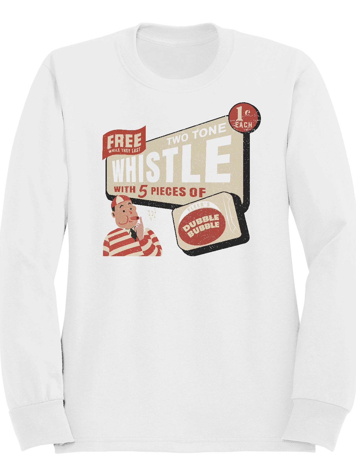 Officially Licensed Dubble Bubble Retro Whistle Ad Men's Sweatshirt