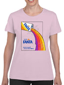 Officially Licensed Fanta Retro Advertisement with Rainbow Pour Women's T-shirt