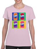 Officially Licensed Fanta Pop Art Style Cans Women's T-shirt