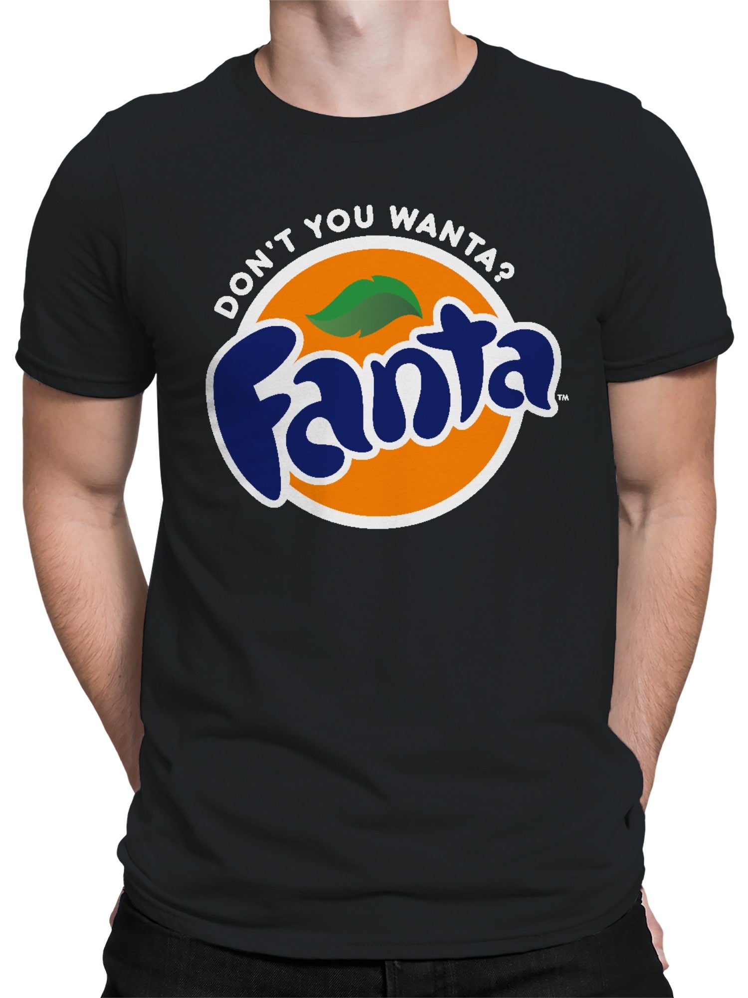 Officially Licensed Fanta Logo with Slogan Men's T-shirt