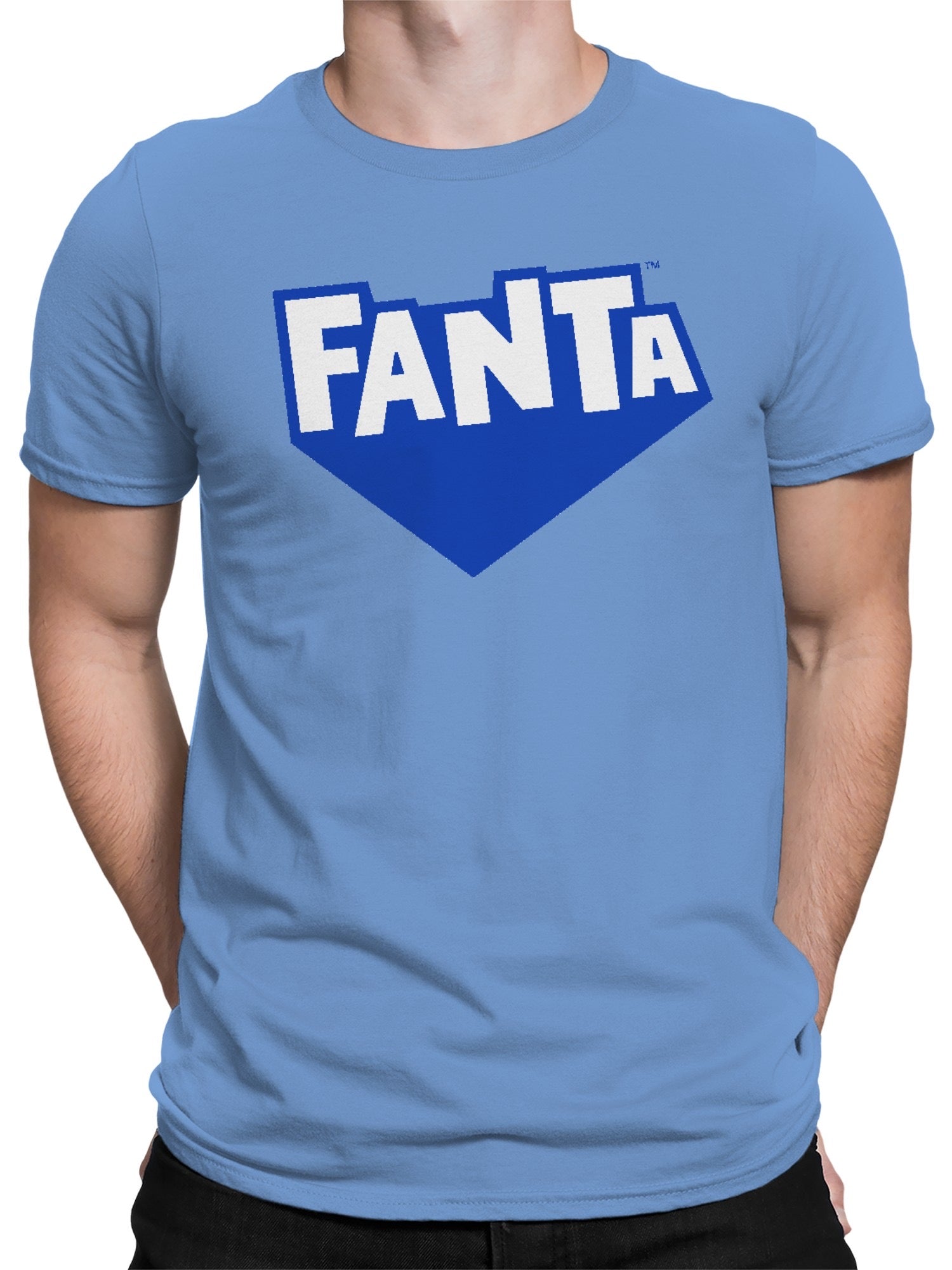 Officially Licensed Fanta Logo in Blue Men's T-shirt