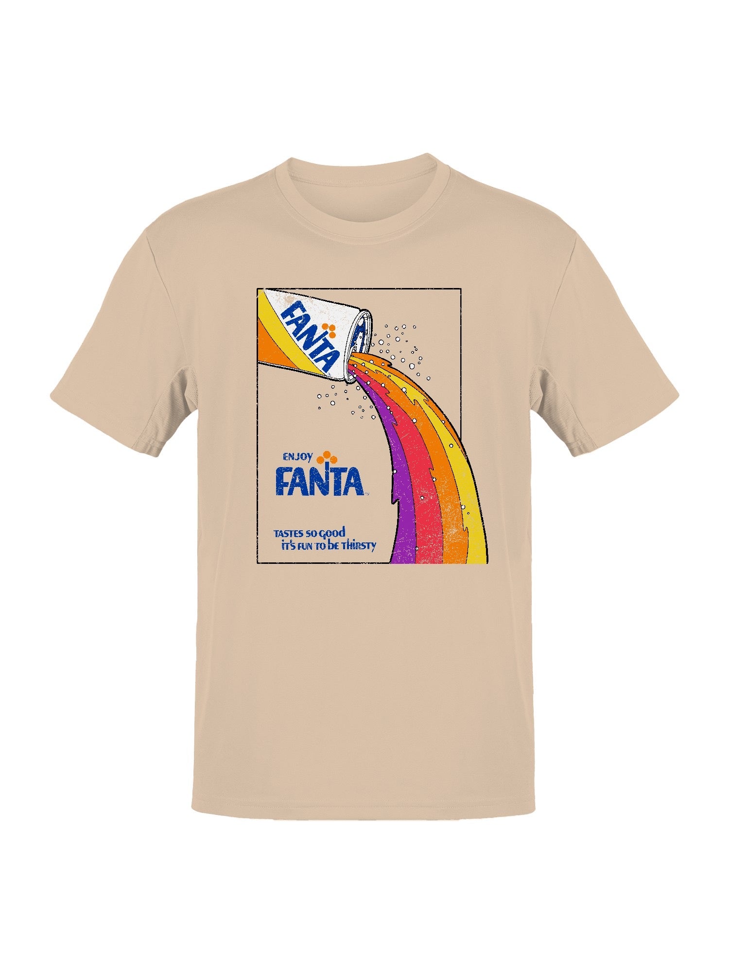Officially Licensed Fanta Retro Advertisement with Rainbow Pour Men's T-shirt