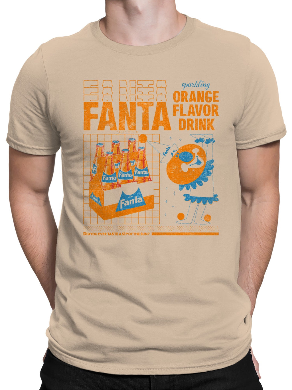 Officially Licensed Fanta Retro Orange Drink Poster Men's T-shirt