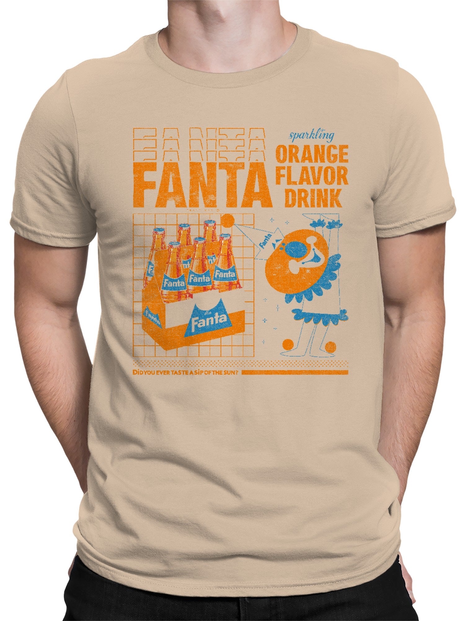 Officially Licensed Fanta Retro Orange Drink Poster Men's T-shirt