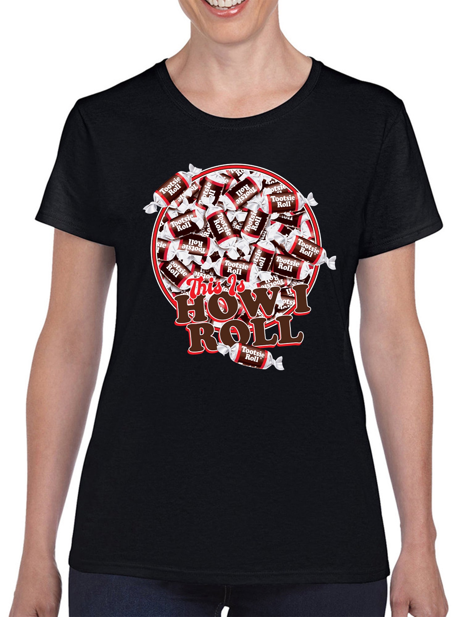 Officially Licensed Tootsie Roll How I Roll Fun Women's T-shirt