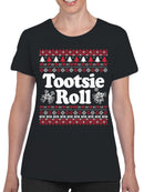 Officially Licensed Tootsie Roll Festive Christmas Sweater Design Women's T-shirt