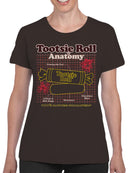 Officially Licensed Tootsie Roll Anatomy: A Sweet Delight Women's T-shirt