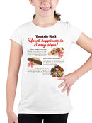 Officially Licensed Tootsie Roll Unroll Happiness : A Three-Step Experience Youth's T-shirt
