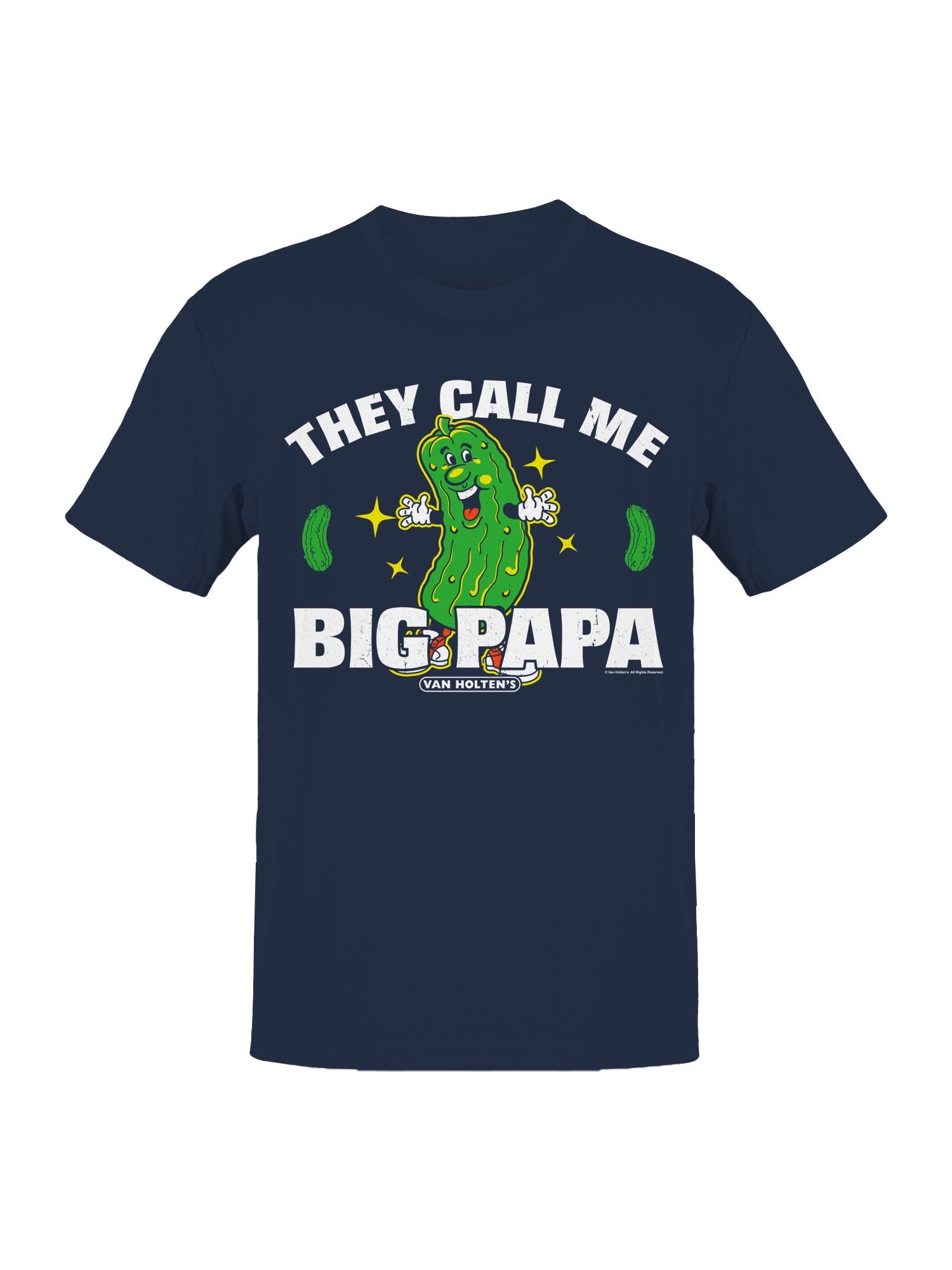 Officially Licensed Van Holten Pickles Fun Cartoon Pickle Character Design Men's T-shirt
