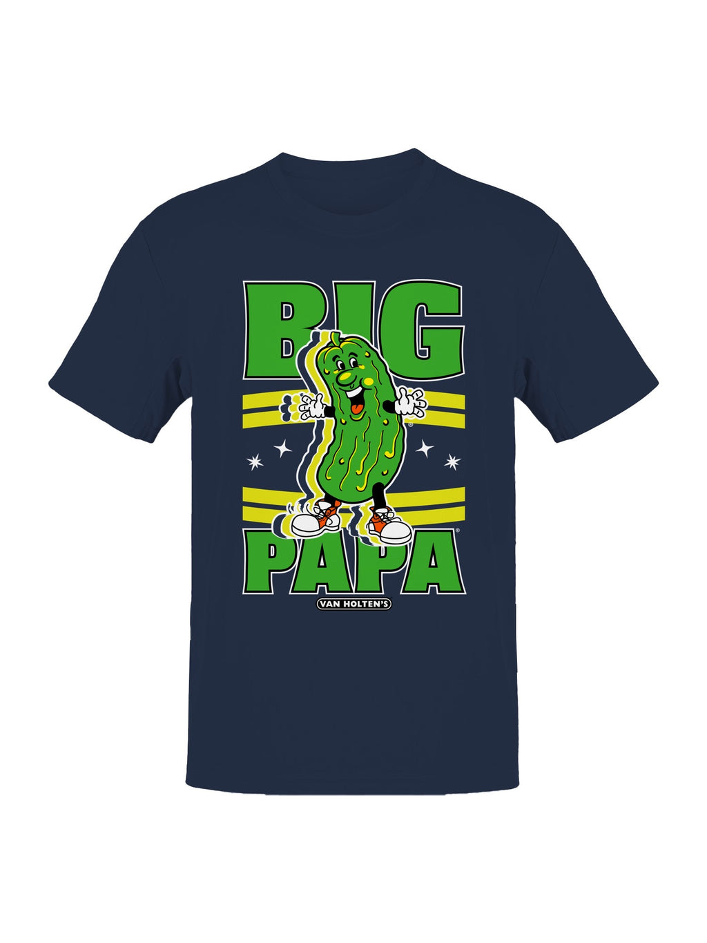Officially Licensed Van Holten Pickles Cheerful Pickle Character Design Men's T-shirt