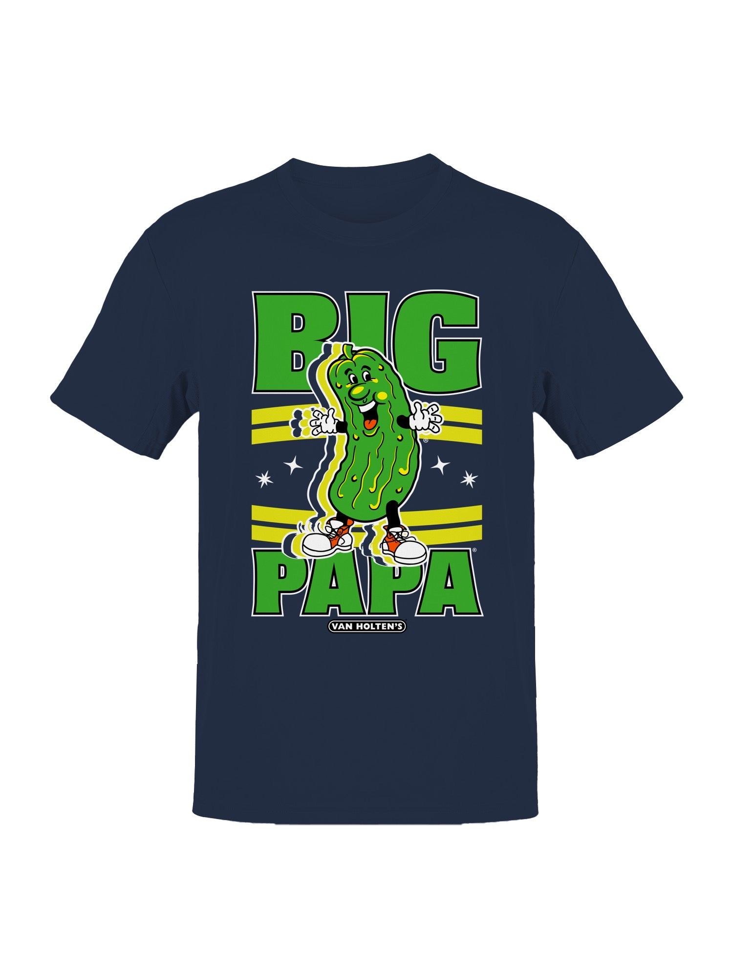 Officially Licensed Van Holten Pickles Cheerful Pickle Character Design Men's T-shirt