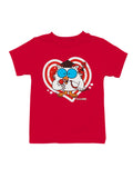 Officially Licensed Tootsie Roll Owl Love Heart Sticker Youth's T-shirt