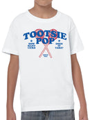 Officially Licensed Tootsie Roll Tootsie Pop Retro Youth's T-shirt