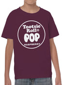 Officially Licensed Tootsie Roll Raspberry Tootsie Pop  Youth's T-shirt