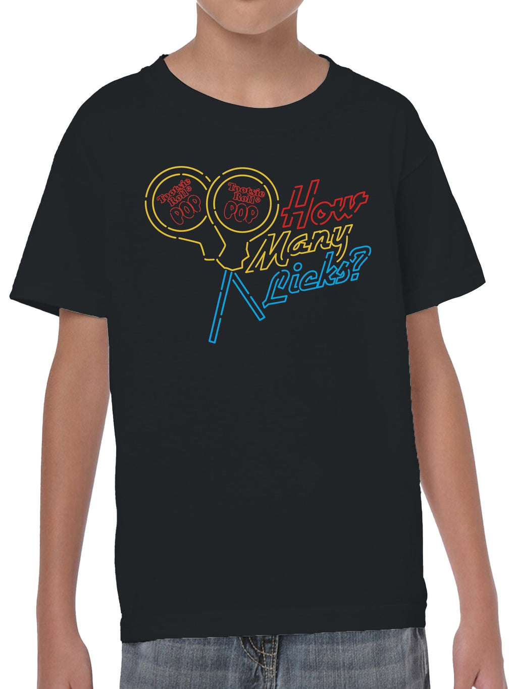 Officially Licensed Tootsie Roll Tootsie Pop Neon Poster Youth's T-shirt
