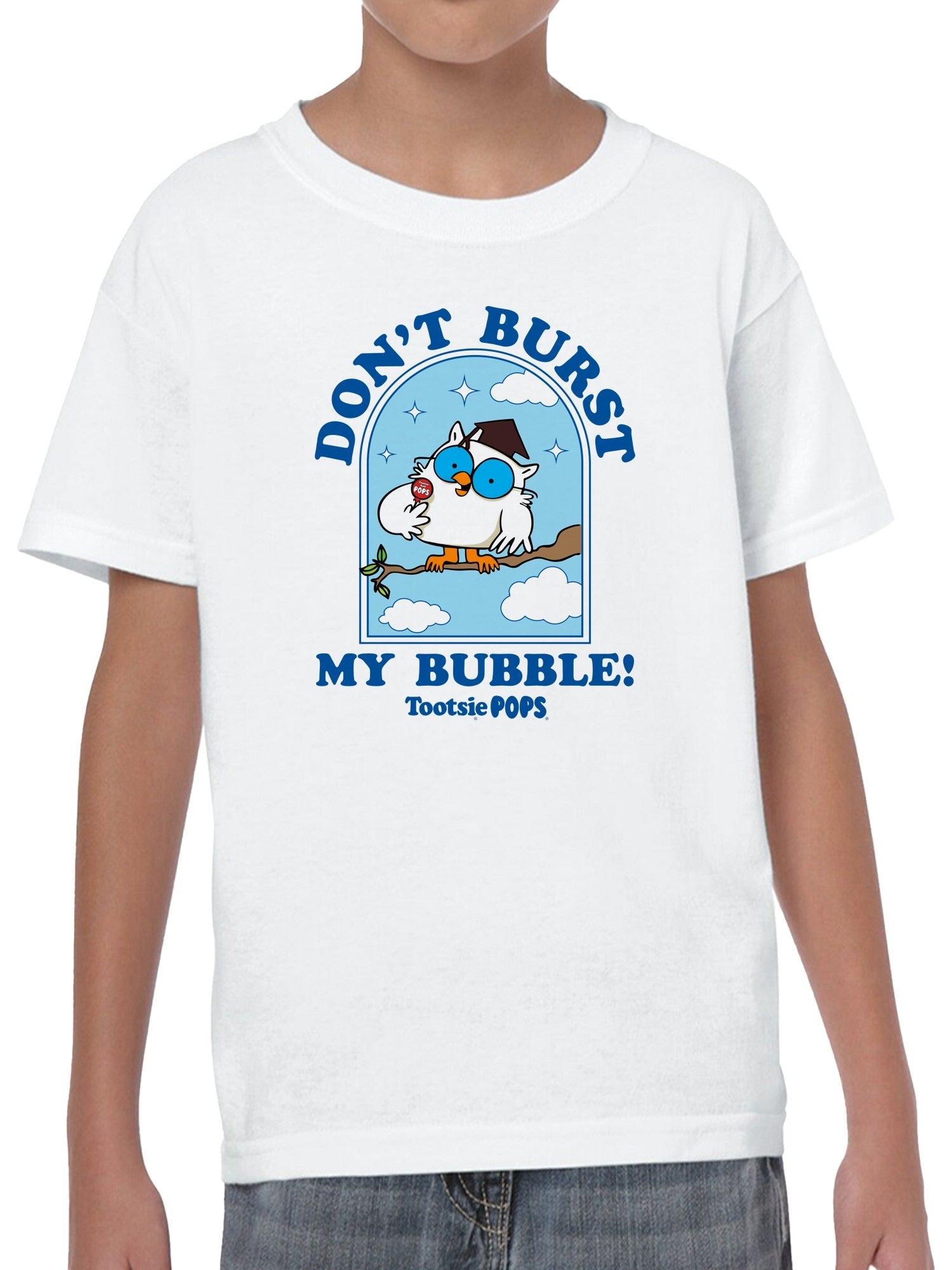 Officially Licensed Tootsie Roll Owl Bubble Graphic Youth's T-shirt