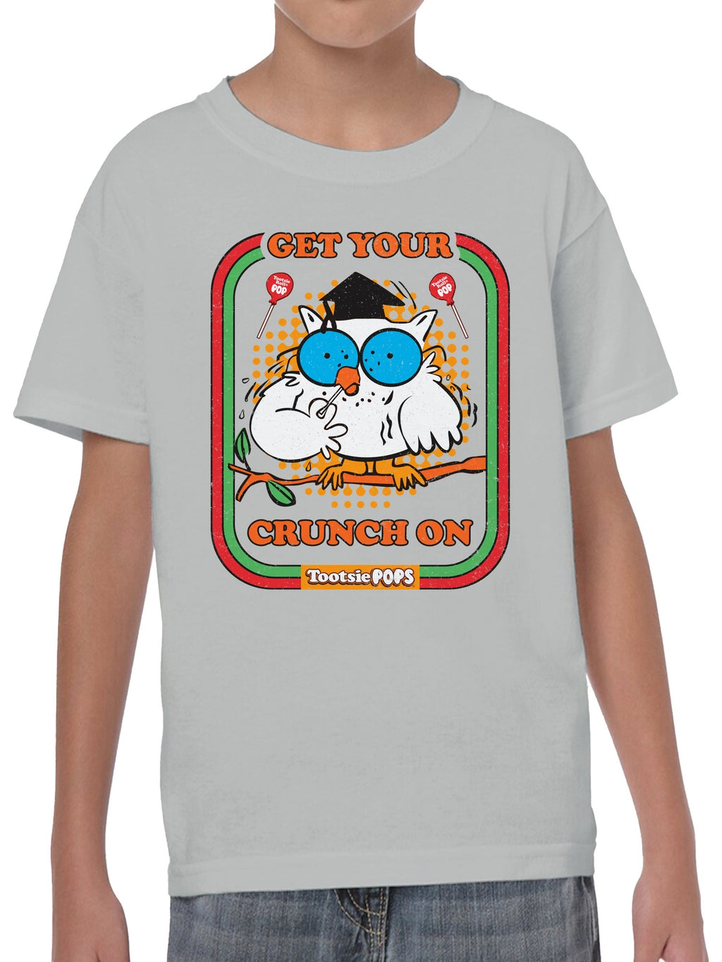 Officially Licensed Tootsie Roll Crunchy Owl Tootsie Youth's T-shirt