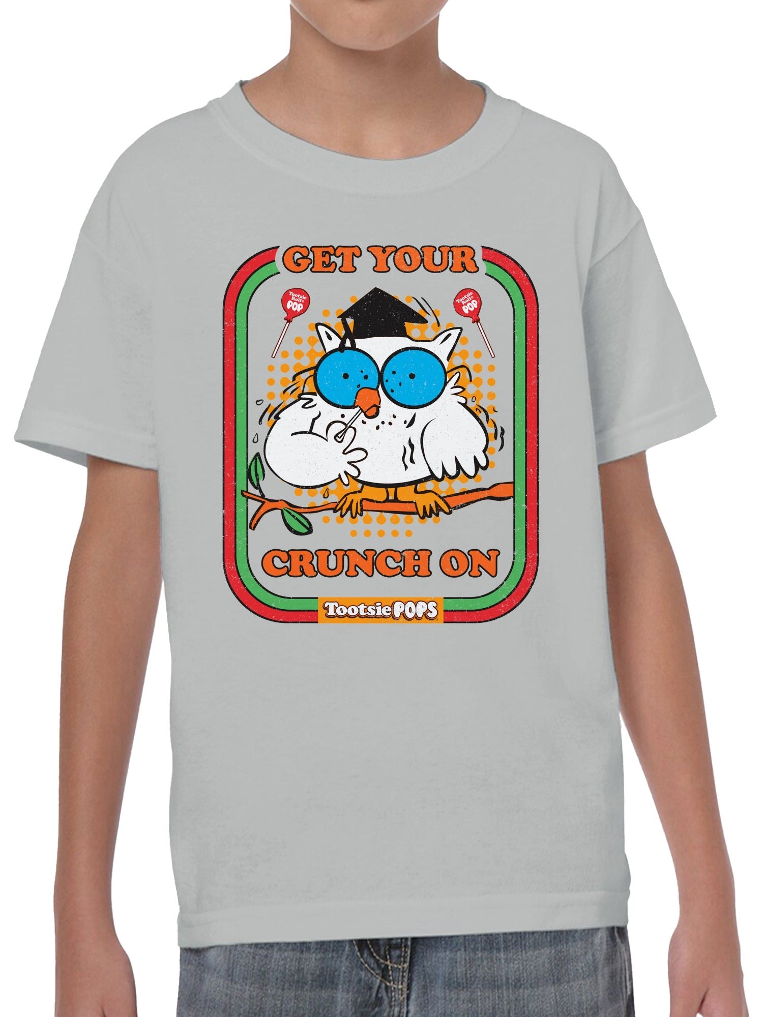 Officially Licensed Tootsie Roll Crunchy Owl Tootsie Youth's T-shirt