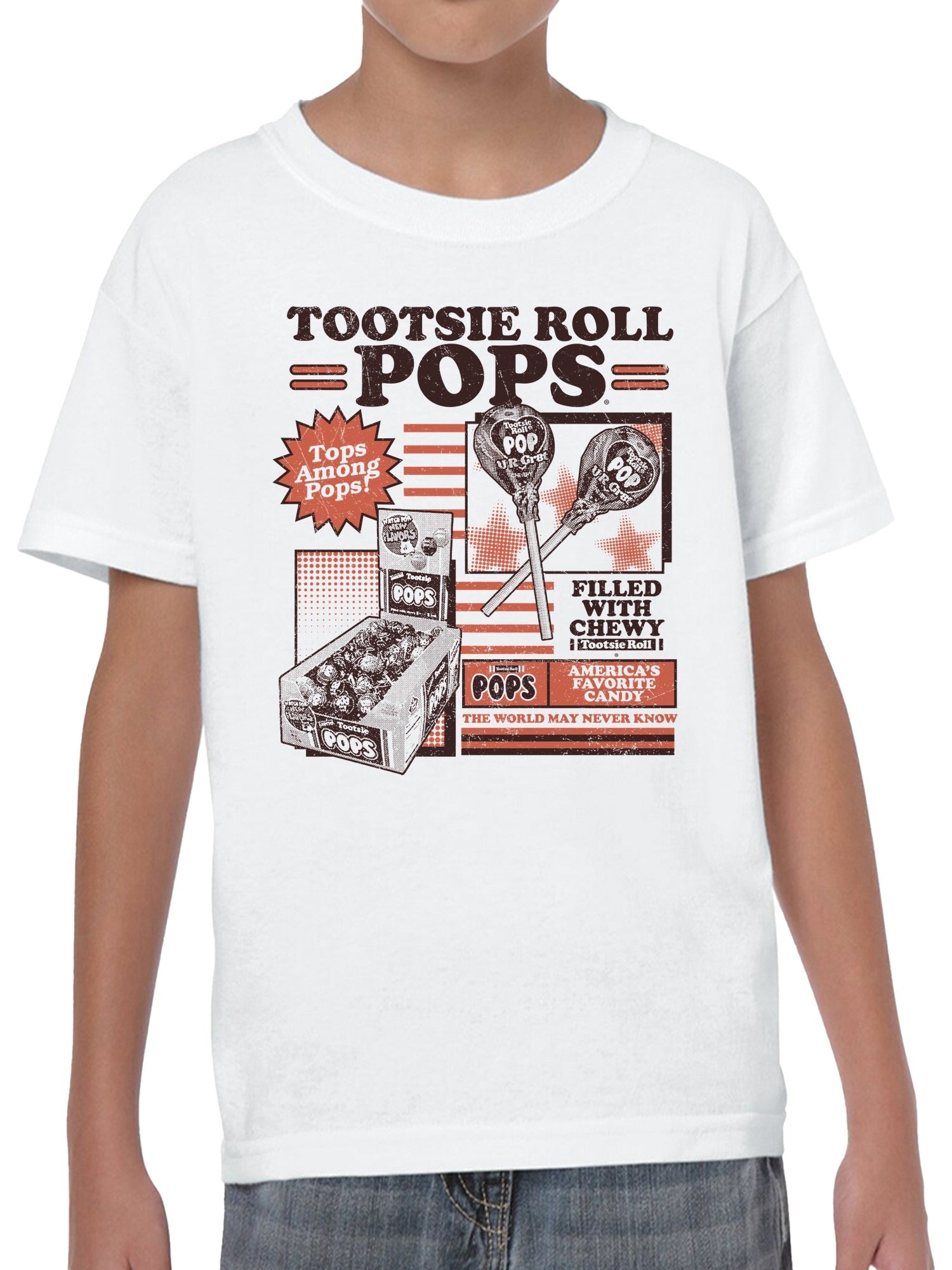Officially Licensed Tootsie Roll Tootsie Roll Pops Poster Art Youth's T-shirt