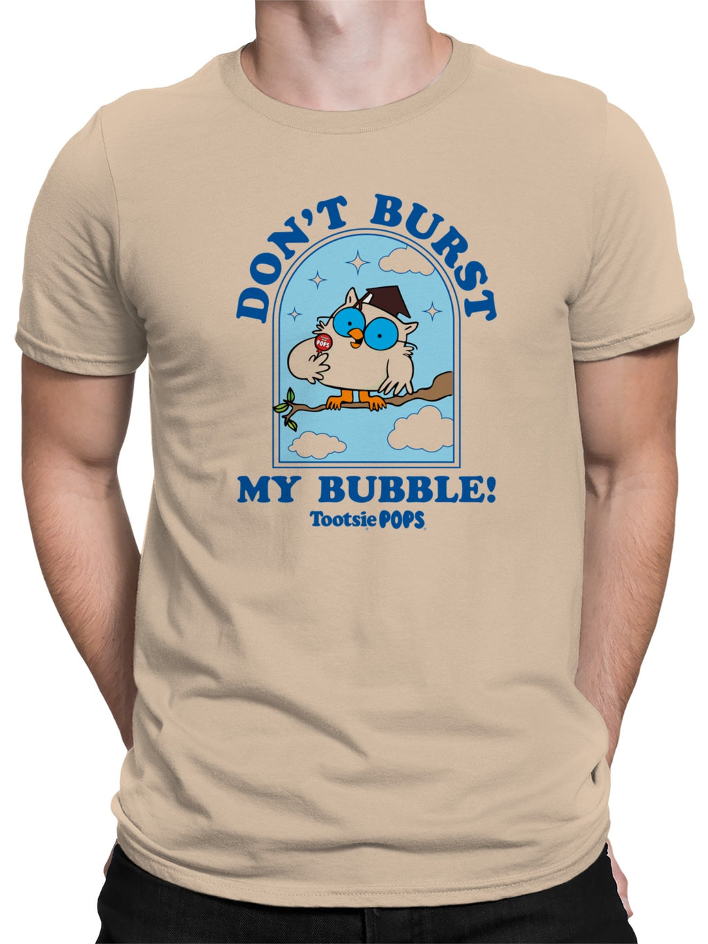Officially Licensed Tootsie Roll Owl Bubble Graphic Men's T-shirt