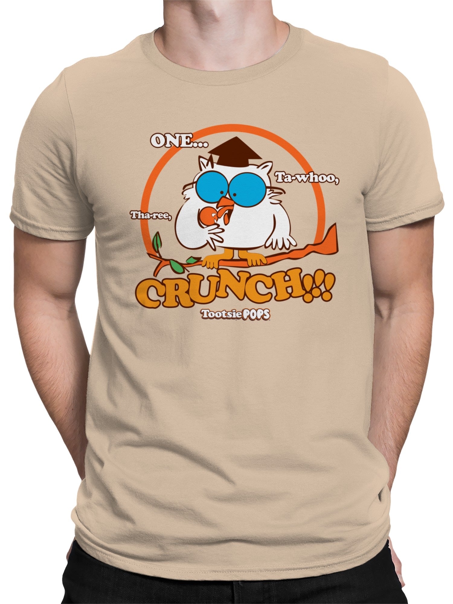 Officially Licensed Tootsie Roll Wise Owl Crunch  Men's T-shirt