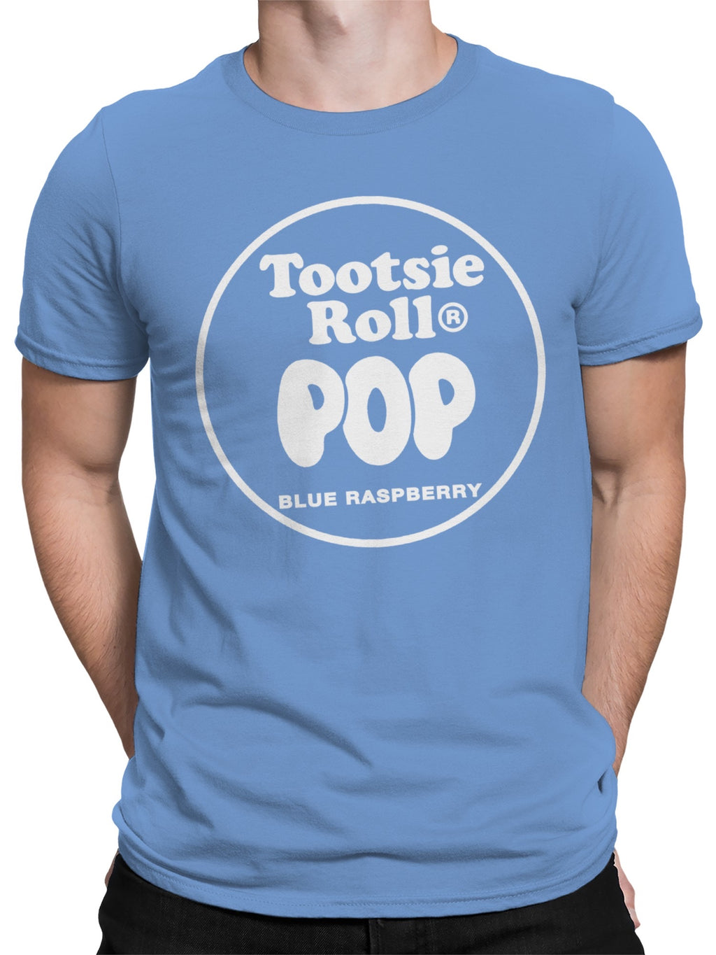 Officially Licensed Tootsie Roll Blue Raspberry Lollipop Fun Men's T-shirt