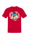 Officially Licensed Tootsie Roll Owl Love Heart Sticker Men's T-shirt