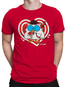 Officially Licensed Tootsie Roll Owl Love Heart Sticker Men's T-shirt