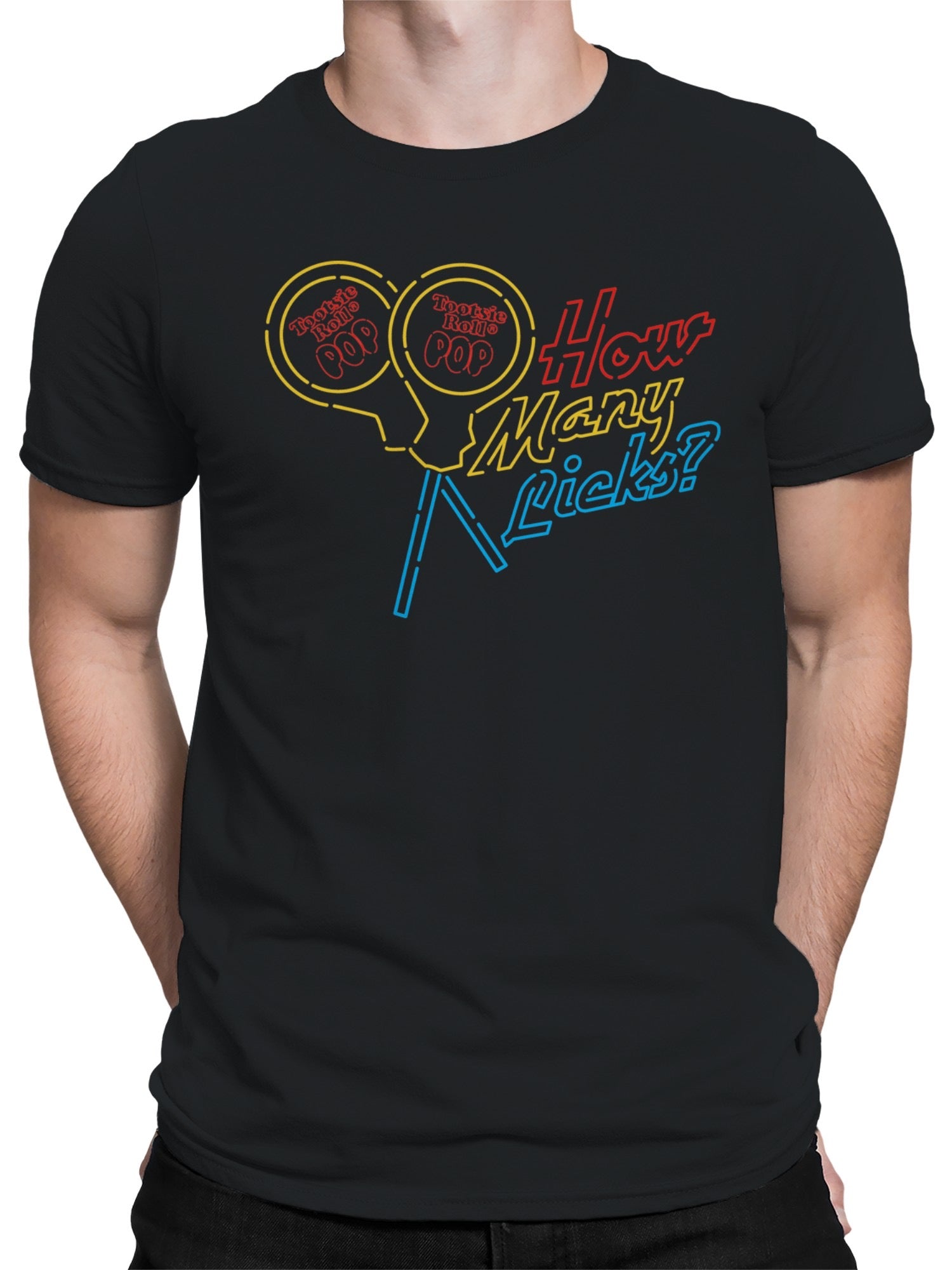 Officially Licensed Tootsie Roll Tootsie Pop Neon Poster Men's T-shirt