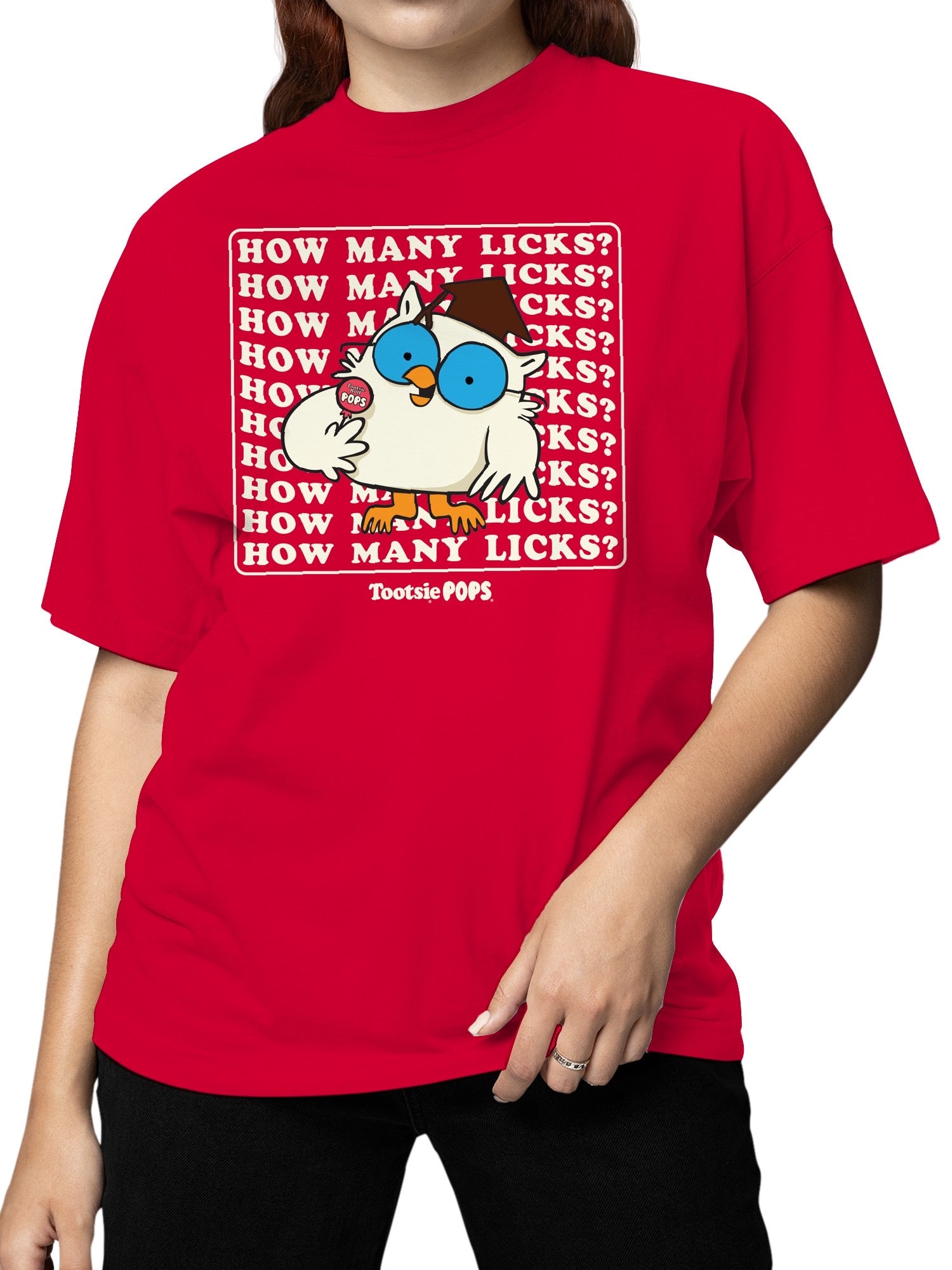 Officially Licensed Tootsie Roll Tootsie Pops Owl Design Women's T-shirt